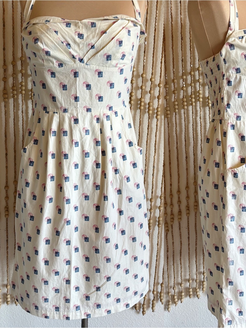 Girls from Savoy Anthropologie Postage Postal Stamp Print Novelty Pinup Dress 6